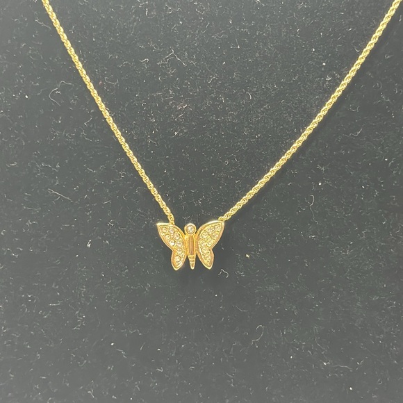 Authentic Cristian Dior Gold plated Butterfly Pendant vintage Necklace - Picture 5 of 15